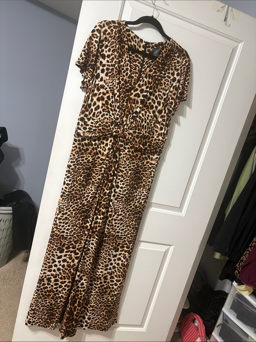 Leopard Print V-Neck Jumpsuit